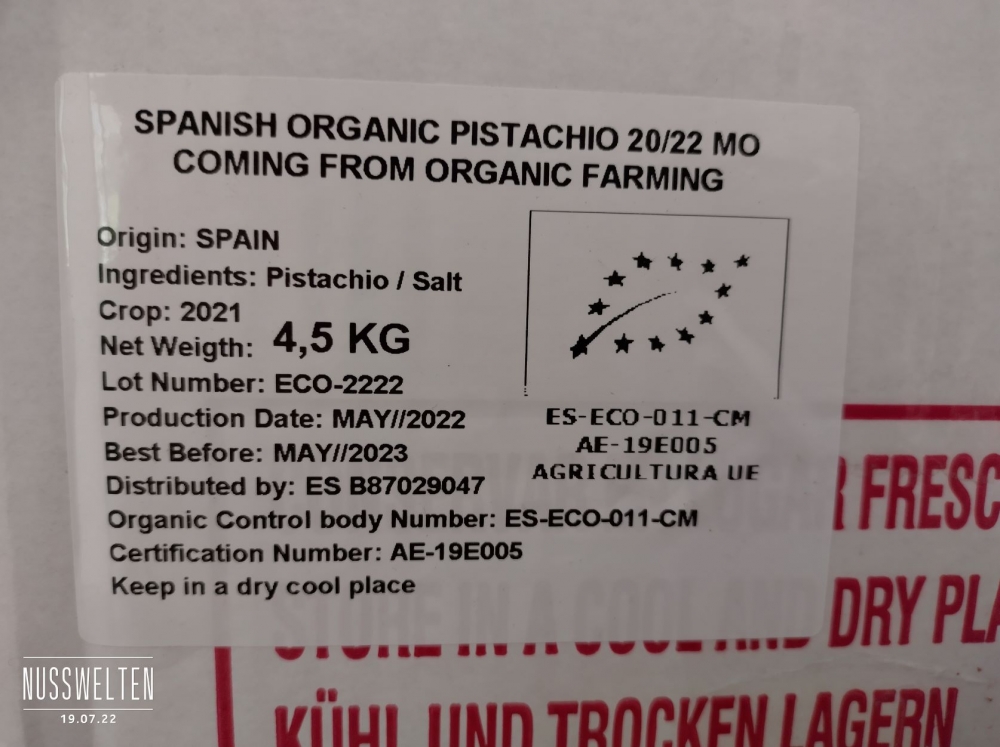 Bild 1 von BIO Pistazien XL - ungeschälte spanische Pistazien geröstet, gesalzen 1 kg